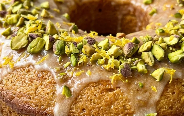 Vegan Olive Oil Cake with Lemon and Pistachio