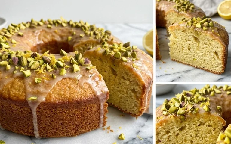 Veganes Olivenöl-Zitronen-Kuchen-Rezept mit Pistazien