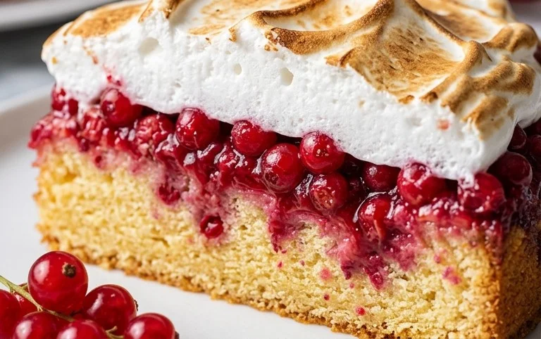 Ribiselkuchen mit Schneehaube