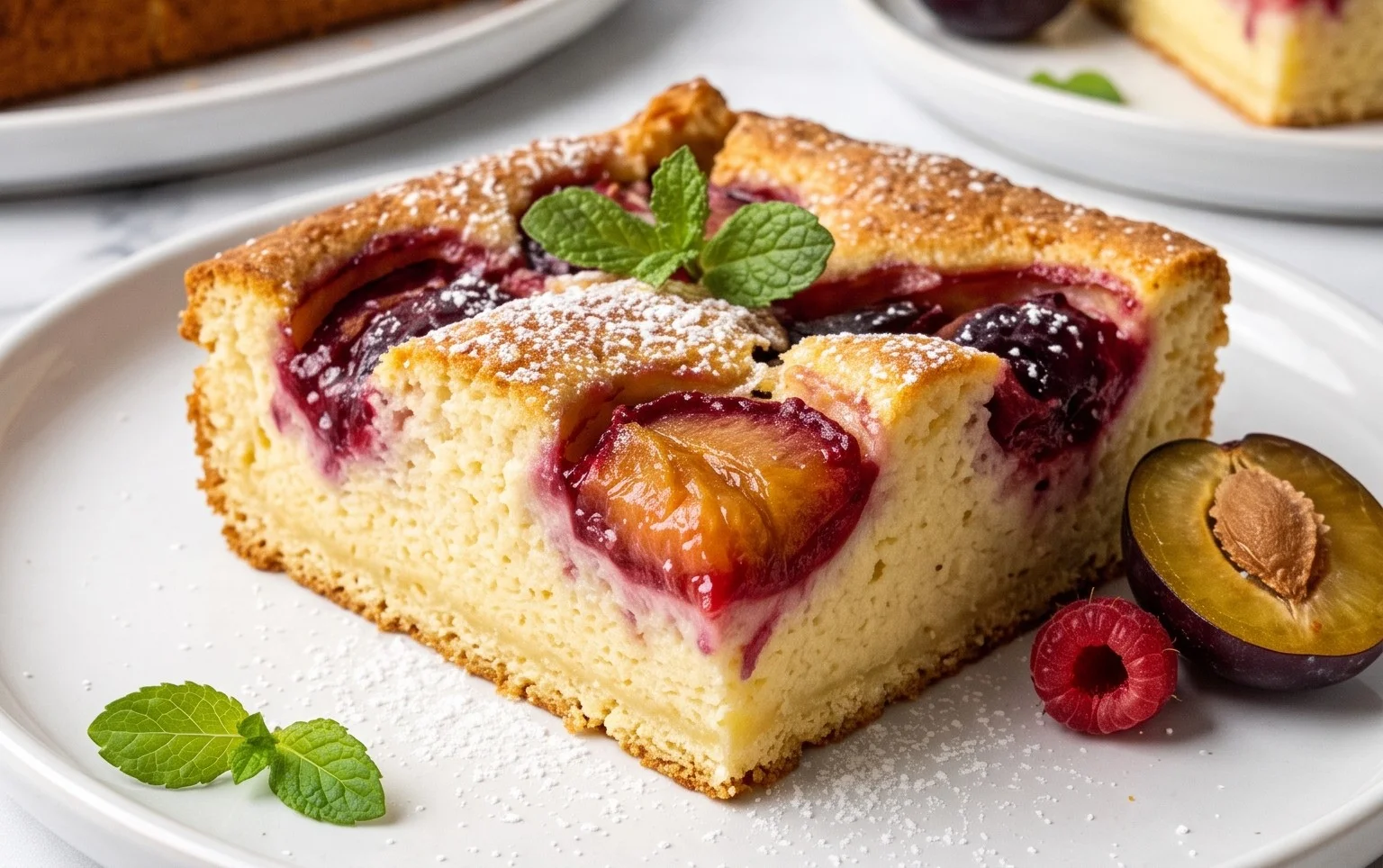 Buttermilchkuchen mit Obst vom Blech