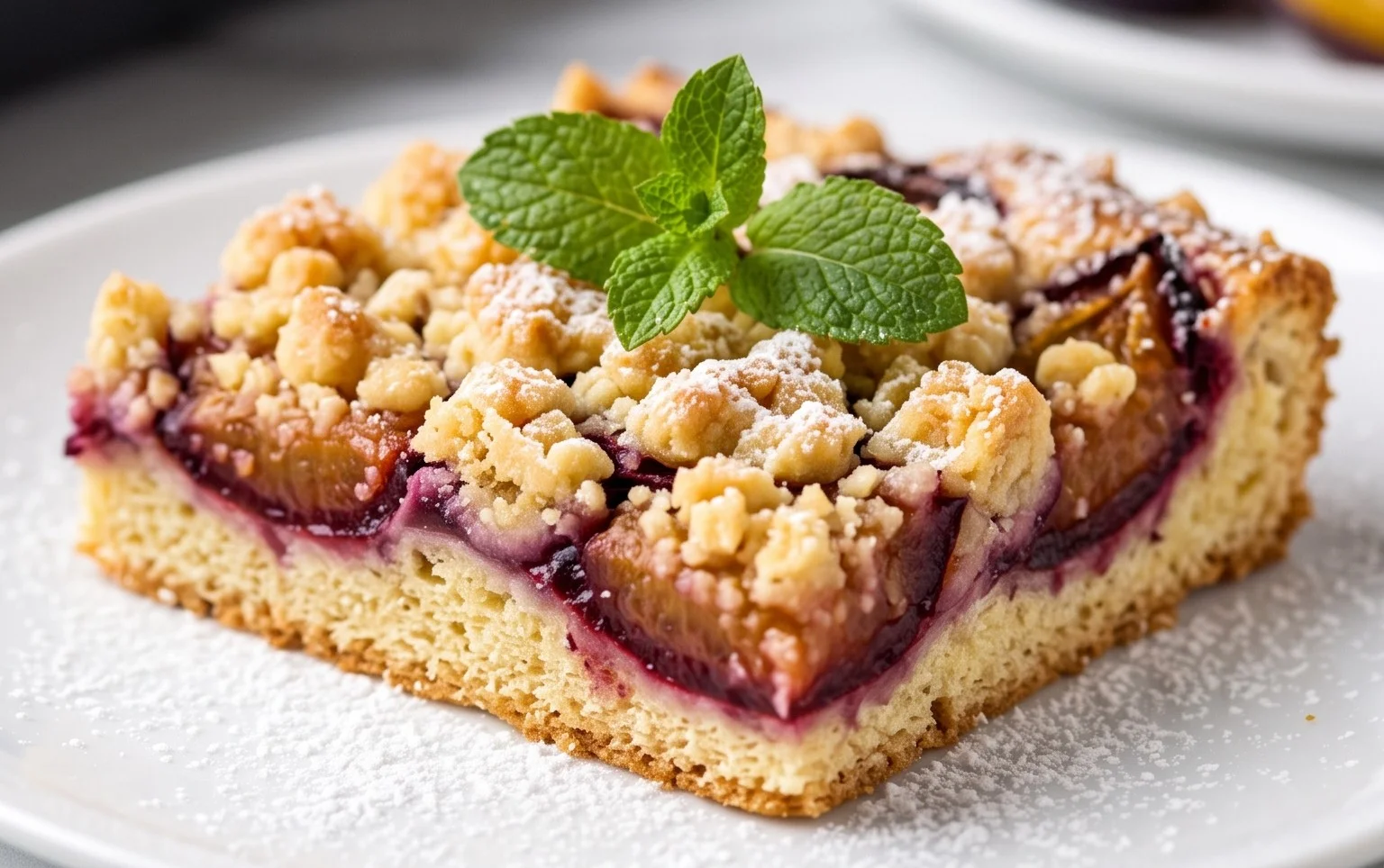 Rezept für Streusel-Pflaumenkuchen vom Blech mit Hefeteig